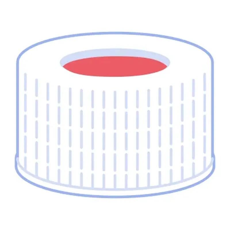 N24 PP screw cap, white, center hole Butyl red/PTFE