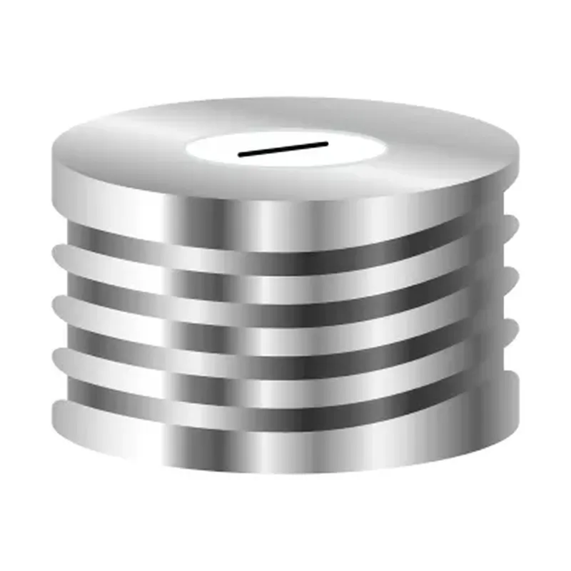 N18 magnetic screw cap, silver, center hole Silicone white/PTFE