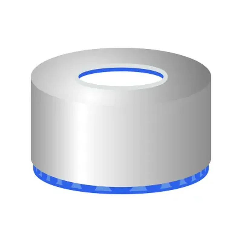 N9 magnetic screw cap, silver, center hole Silicone white/PTFE red