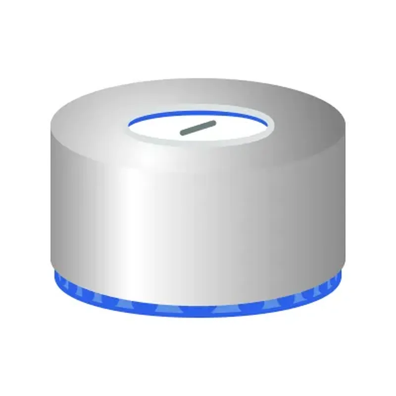 N9 magnetic screw cap, silver, center hole Silicone white/PTFE blue