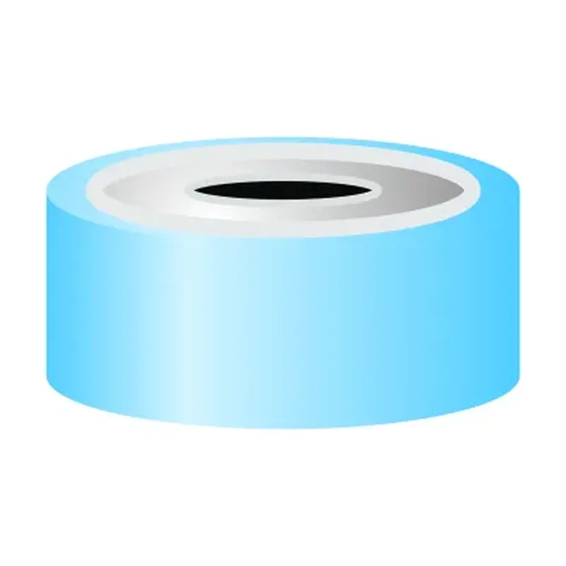 N20 bimetal crimp cap, blue/silver, center hole Silicone blue transparent/centrical PTFE-lamination