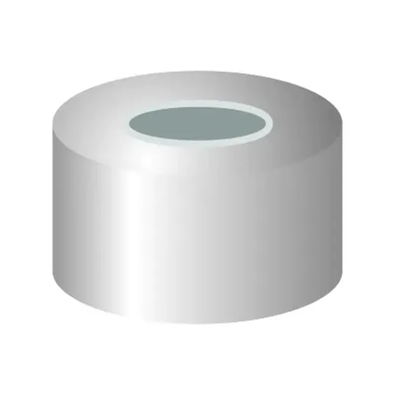 N11 Aluminium crimp cap, silver, center hole PTFE gray/Butyl beige/PTFE