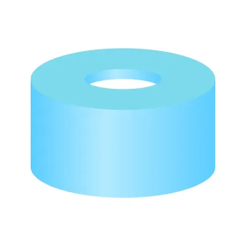 N11 PE snap ring cap, soft, light blue, center hole Silicone white/Polyimide orange