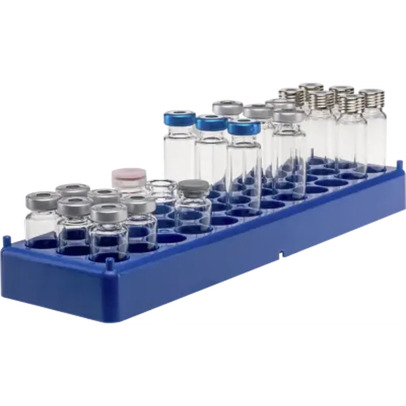 36 position polypropylene vial rack blue