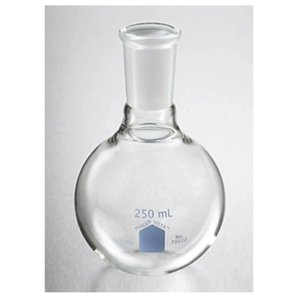 PYREX VISTA 500mL Short Neck Boiling Flask, Round Bottom, 24/40 Standard Taper Joint