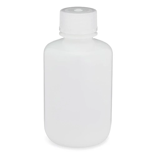 Bottle, Narrow Mouth, HDPE Bottle, Attached PP Screw Cap, 125mL, 12/Pack - cs-72