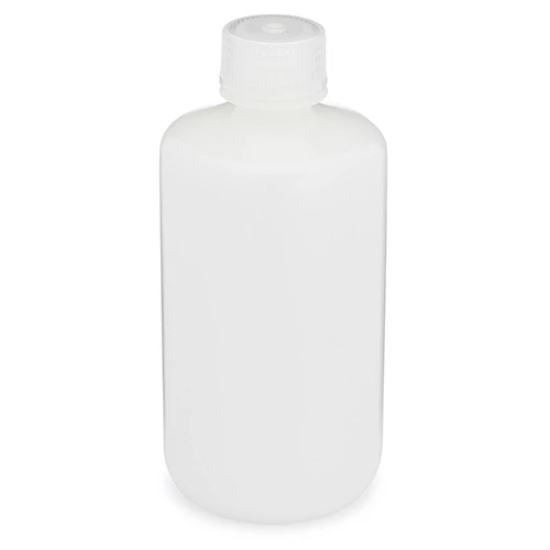 Bottle, Narrow Mouth, HDPE Bottle, Attached PP Screw Cap, 250mL, 12/Pack