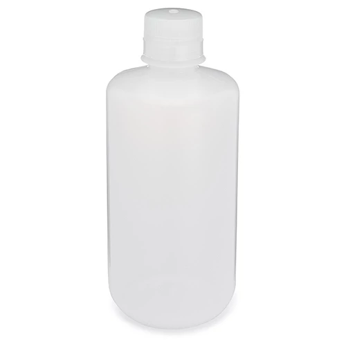 Bottle, Narrow Mouth, LDPE Bottle, Attached PP Screw Cap, 1000mL, 6/Pack