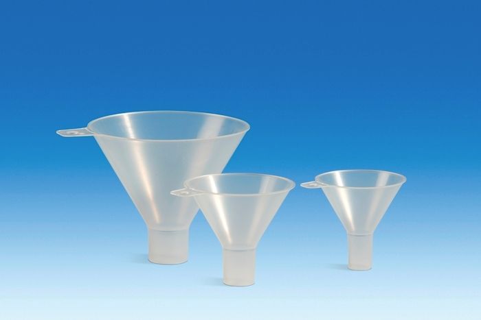 Powder Funnel, PP, dia=150mm, length=138mm, stem dia=28mm, pack 5