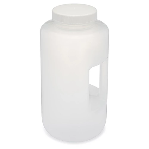 Bottle, Large Wide Mouth with Handle, Round, PP Bottle, 100mm PP Screw Cap, 4 Litres (1.0 Gallons) - CS/6