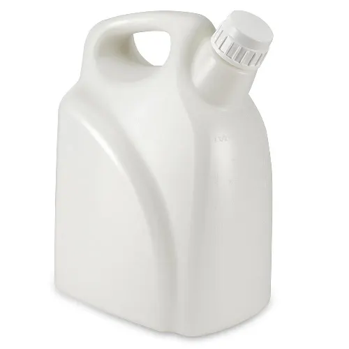 Jerrican with Handle, HDPE Bottle, 53mm PP White Screw Cap, 10 Litres (2.5 Gallons) - CS/6