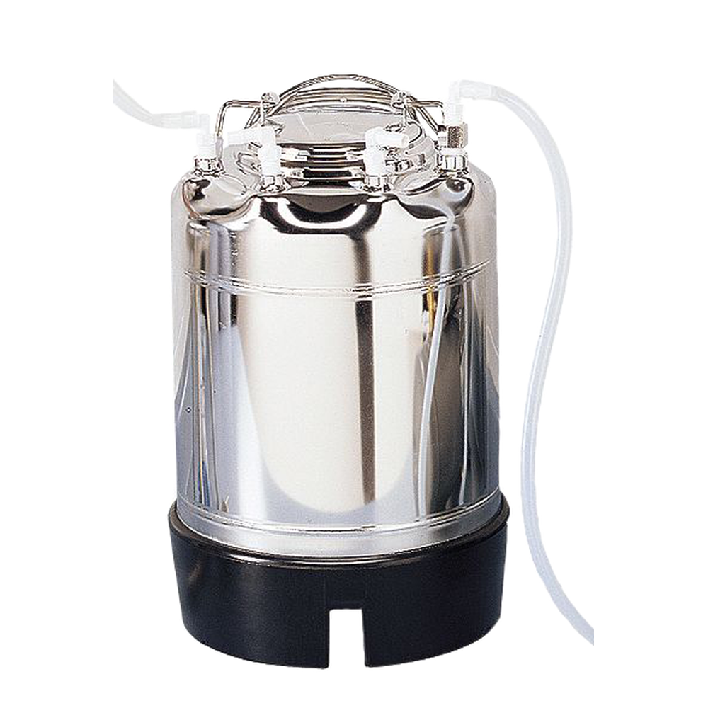 3-Gal 316SS Pressure Vessel (includes: pressure gauge, safety relief valve, hose barb connectors (3/8" OD tubing), tubing, hose clamp, dip tube)