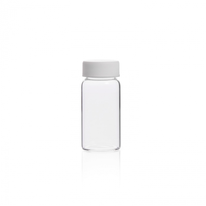 Glass Scintillation Vial GPI Finish, Polyethylene,KG33,UREA,,CAP ON,20ML