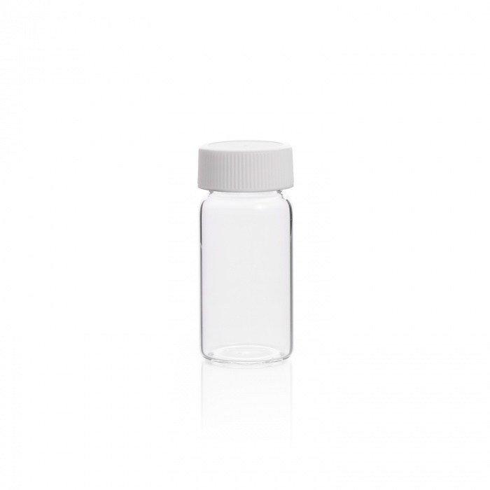 Glass Scintillation Vial GPI Finish, Polyethylene,KG33,UREA/PE CAP ON,20ML
