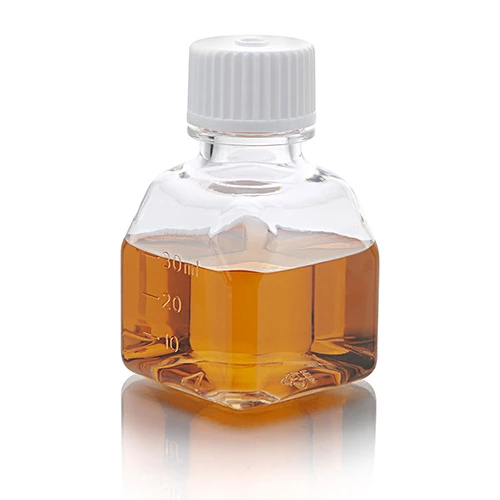 Bottle, Square Media, PETG with HDPE Closure, 60mL, STERILE with Tamper Evident Shrink Band, 24/Shrink Wrapped Tray