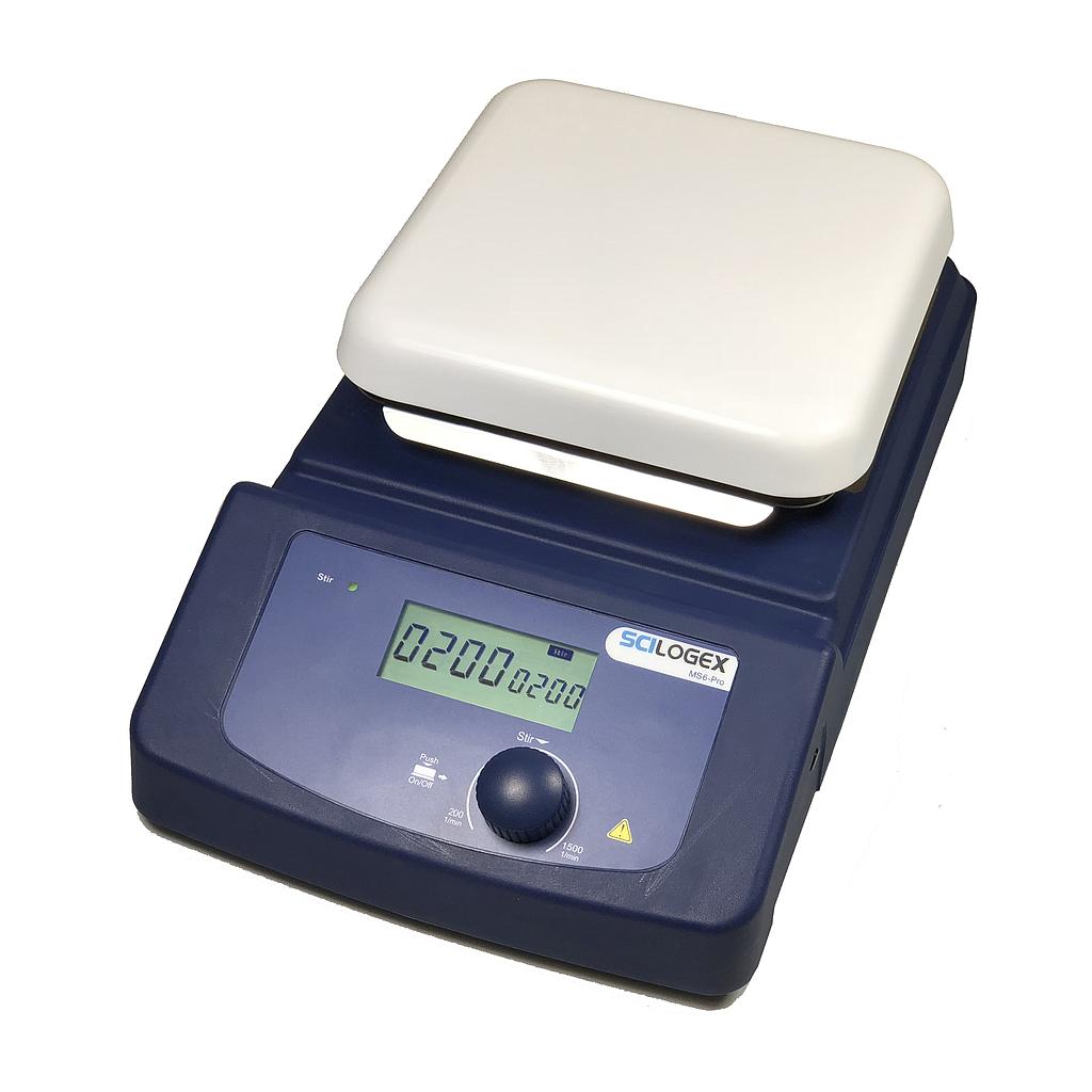 SCI6-Pro LCD Digital 5.5 x 5.5 in. Magnetic Stirrer, ceramic plate, 100-240V, 50/60Hz UK Plug