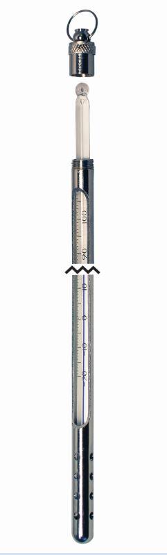 Thermometer, Blue Liquid, encapsulated in FEP w/Armor - -20 to 110Â°C Partial Immersion 12"