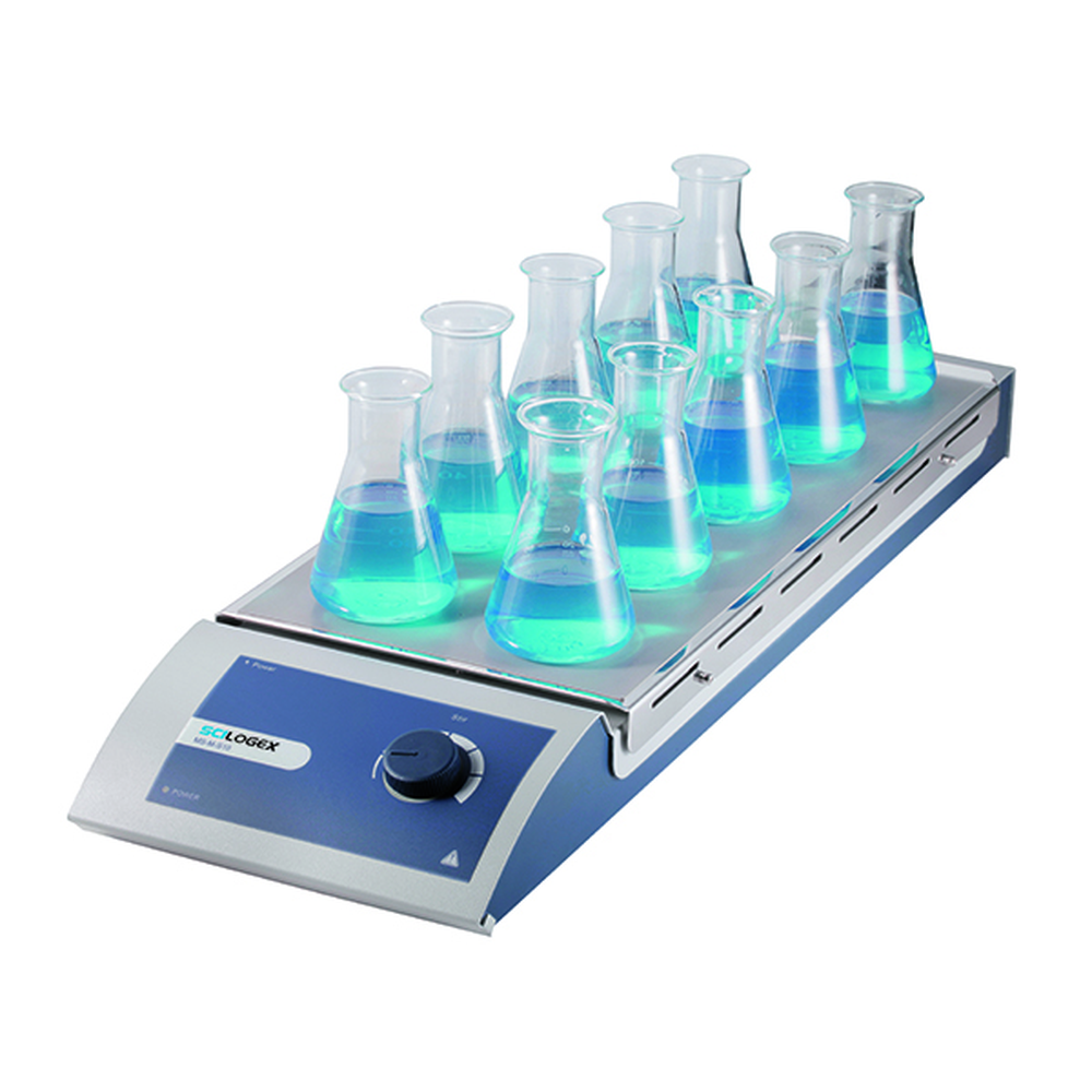 SCILOGEX MS-M-S10 Analog Magnetic Stirrer 10-Channel, s/steel plate, 110V/60Hz