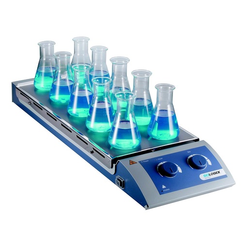 SCI120-HS Analog Magnetic Hotplate Stirrer 10-Channel, s/steel plate, 220-240V, 50/60Hz, Euro Plug