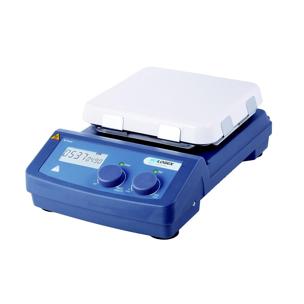 SCI550-Pro LCD Digital 7 x 7 Magnetic Hotplate Stirrer, ceramic-glass plate, with PT1000 Sensor & Sensor Stand, 110V, 50/60Hz US Plug