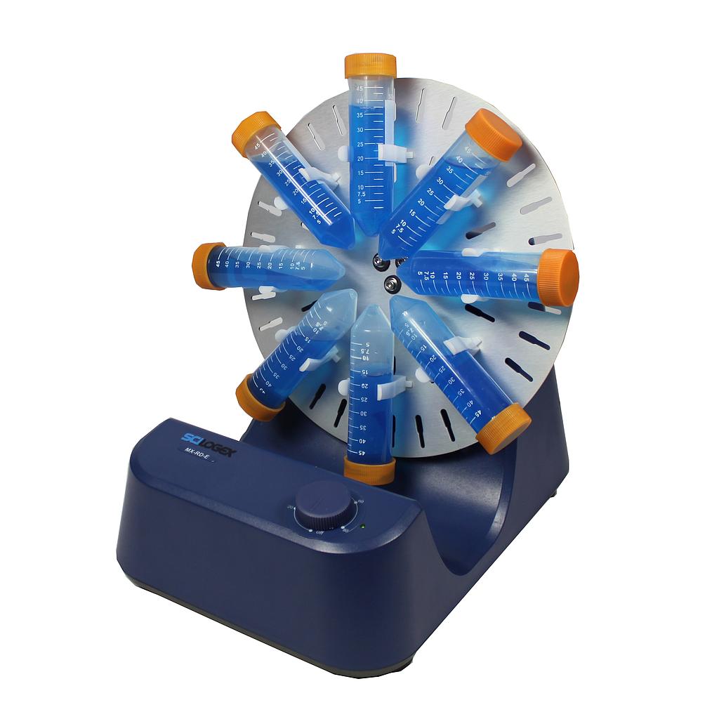 SCI-RD-E Analog Tube Rotator Mixer, with 12 x 18200961/2/3 1.5/15/50ml centrifuge tube clamps, 100-220V, 50/60Hz, Euro Plug