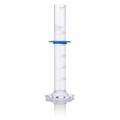 Cylinder, Graduated, Globe Glass, 50mL, Class B, To Deliver (TD), Dual Grads, ASTM E1272, 4/Box