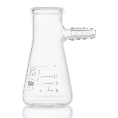 Flask, Filter, Globe Glass, 25mL, Dual Graduations, ASTM E1406, 6/Box