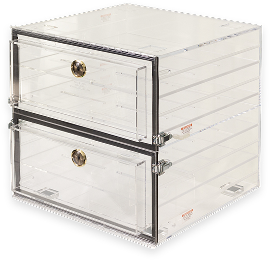 Clear Acrylic Desiccators, 24" x 18" x 1/4" Clear Perforated Shelf