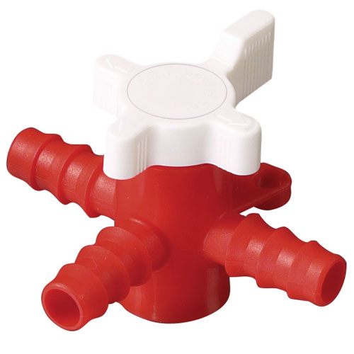 Three-way Valve, PP/PE 9-11mm, 1/EA