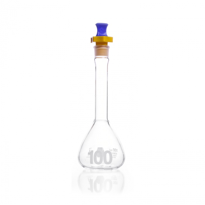 Volumetric Flask, Class A, Heavy Duty, Wide-Mouth, PE Stopper,100ML