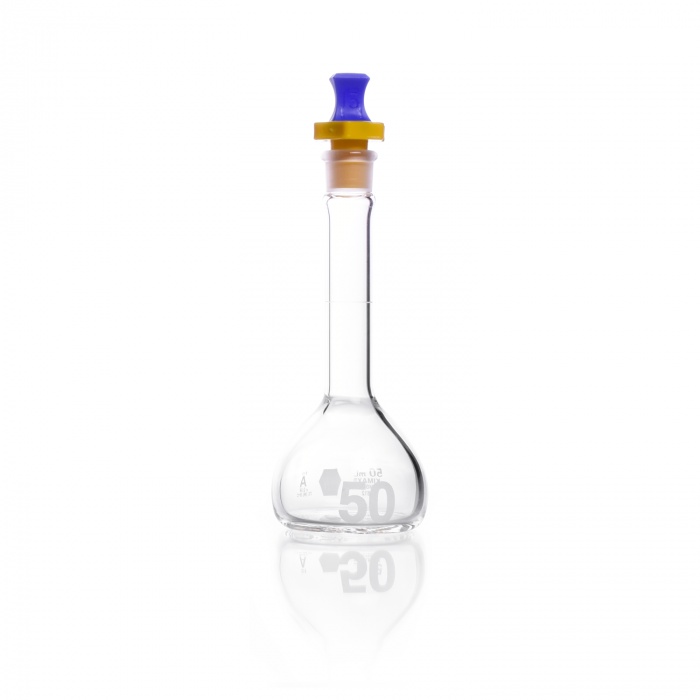 Volumetric Flask, Class A, Heavy Duty, Wide-Mouth, PE Stopper,50ML