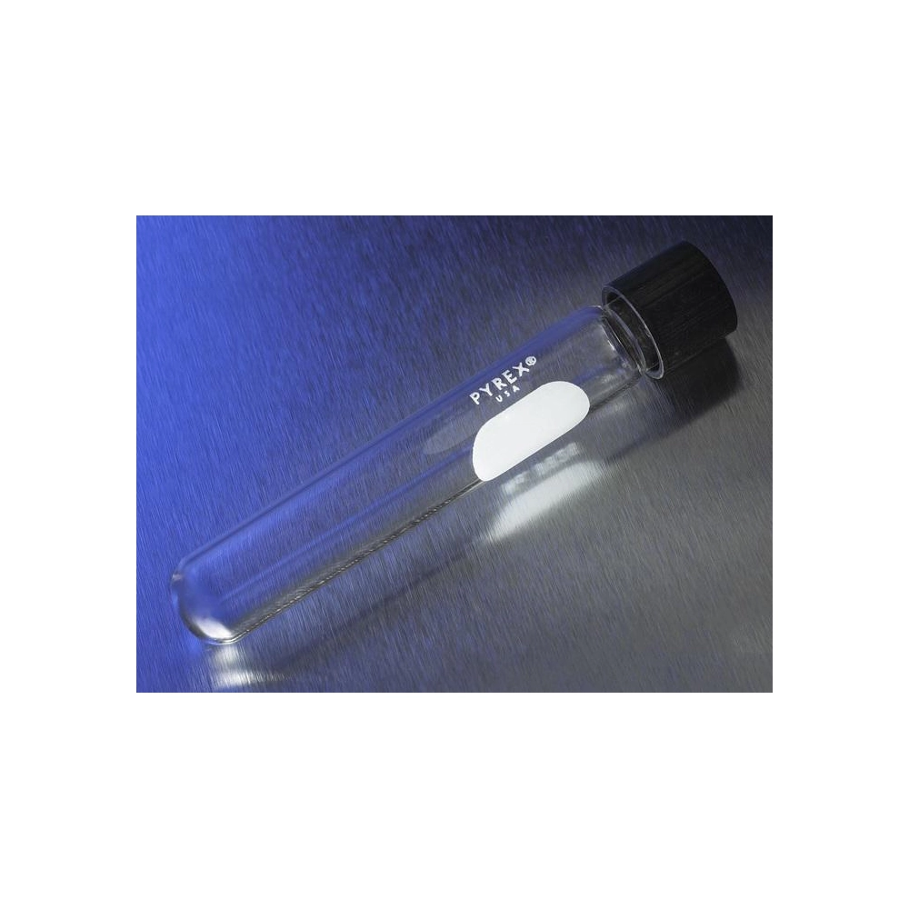 PYREX 20mL Screw Cap Culture Tubes with PTFE Lined Phenolic Caps, 16x150mm