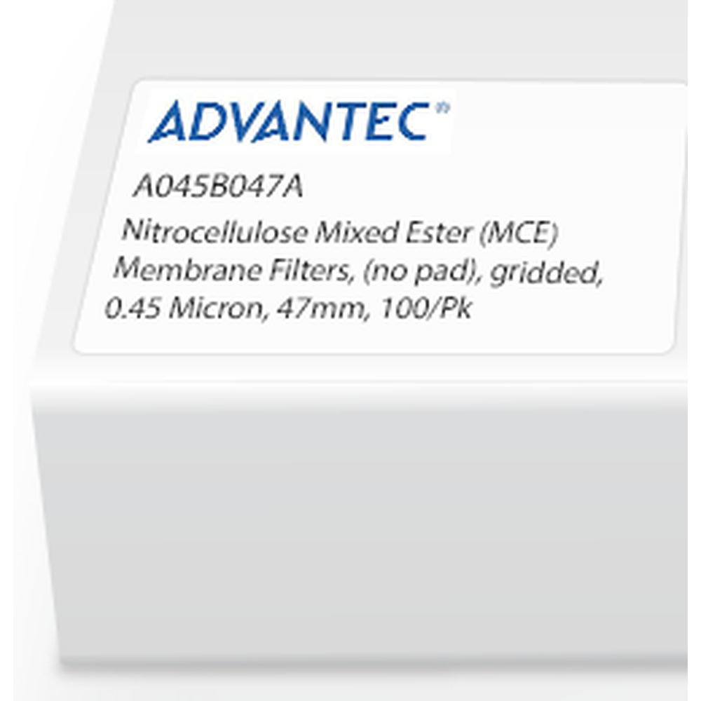 Nitrocellulose Mixed Ester (MCE) Membrane Filters, (no pad), gridded, 0.45 Micron, 47mm, 100/Pk