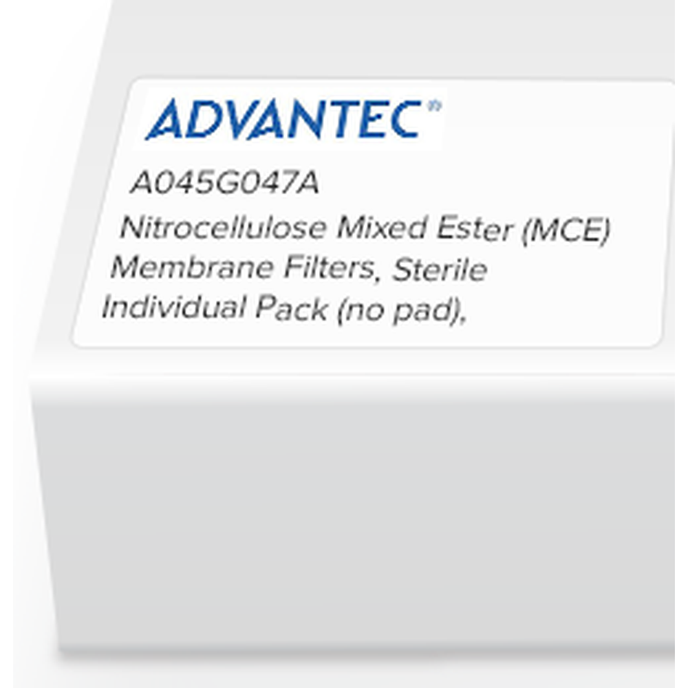 Expired Nitrocellulose Mixed Ester (MCE) Membrane Filters, Sterile Individual Pack (no pad), non-gridded 0.45 Micron, 47mm, 100/Pk