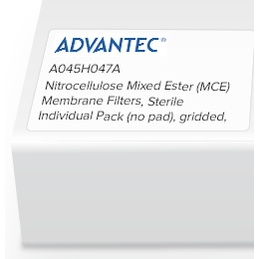 Nitrocellulose Mixed Ester (MCE) Membrane Filters, Sterile Individual Pack (no pad), gridded, 0.45 Micron, 47mm, 100/Pk