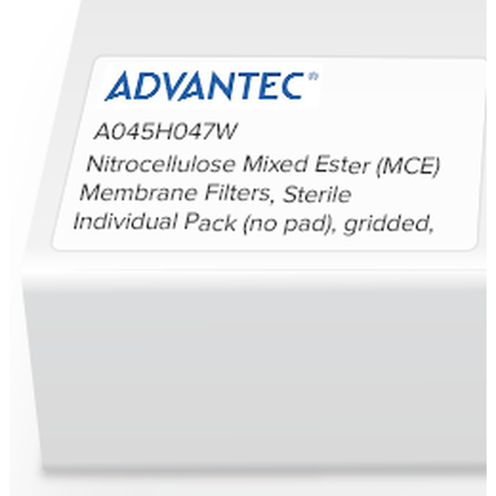 Nitrocellulose Mixed Ester (MCE) Membrane Filters, Sterile Individual Pack (no pad), gridded, 0.45 Micron, 47mm, 1000/Pk