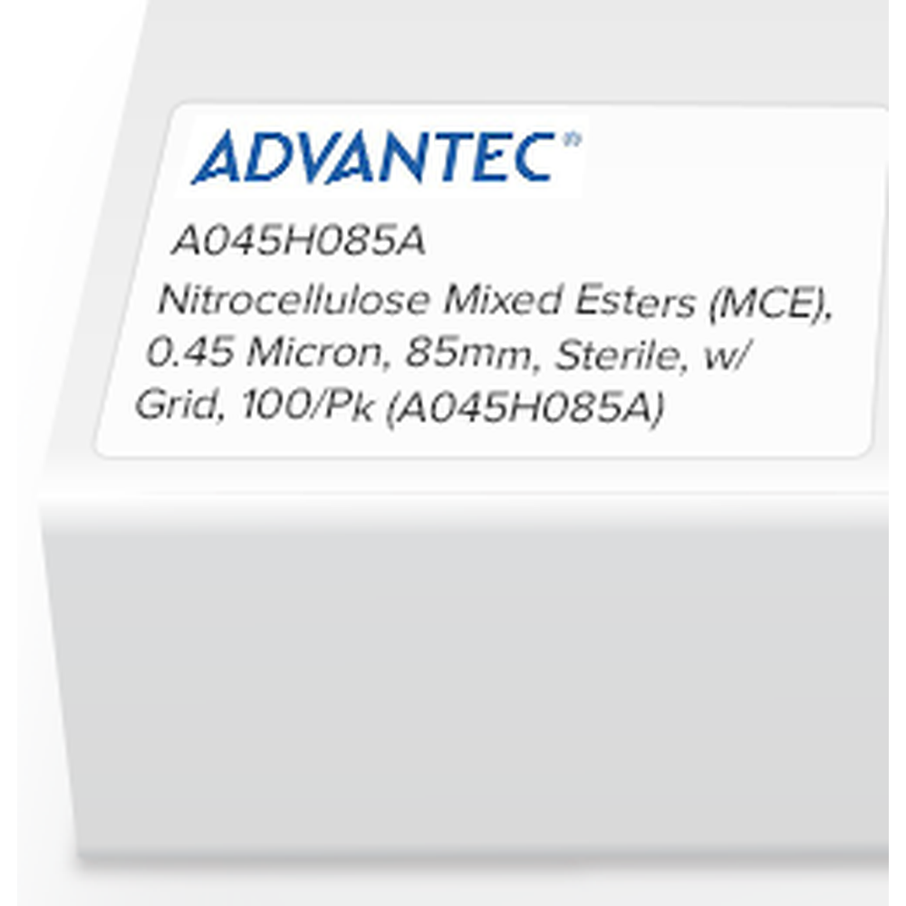 Nitrocellulose Mixed Esters (MCE), 0.45 Micron, 85mm, Sterile, w/ Grid, 100/Pk