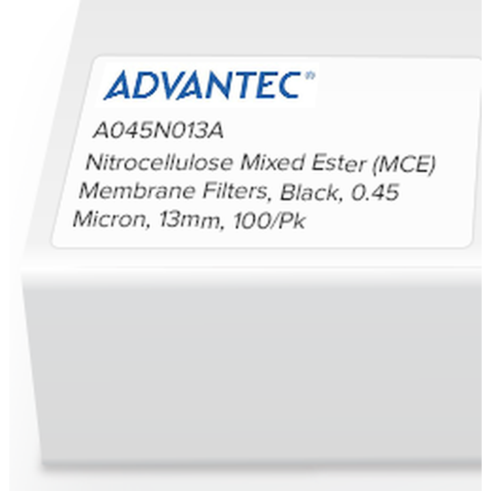 Nitrocellulose Mixed Ester (MCE) Membrane Filters, Black, 0.45 Micron, 13mm, 100/Pk