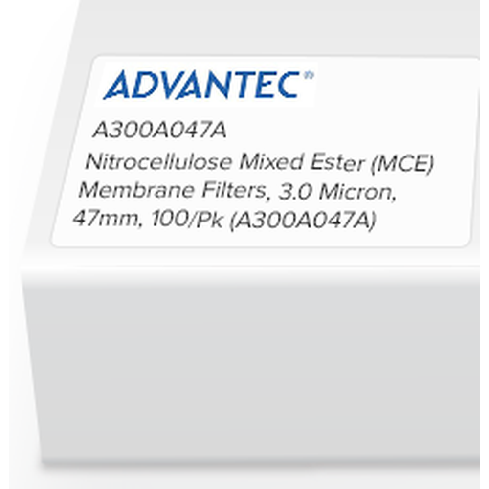 Nitrocellulose Mixed Ester (MCE) Membrane Filters, 3.0 Micron, 47mm, 100/Pk