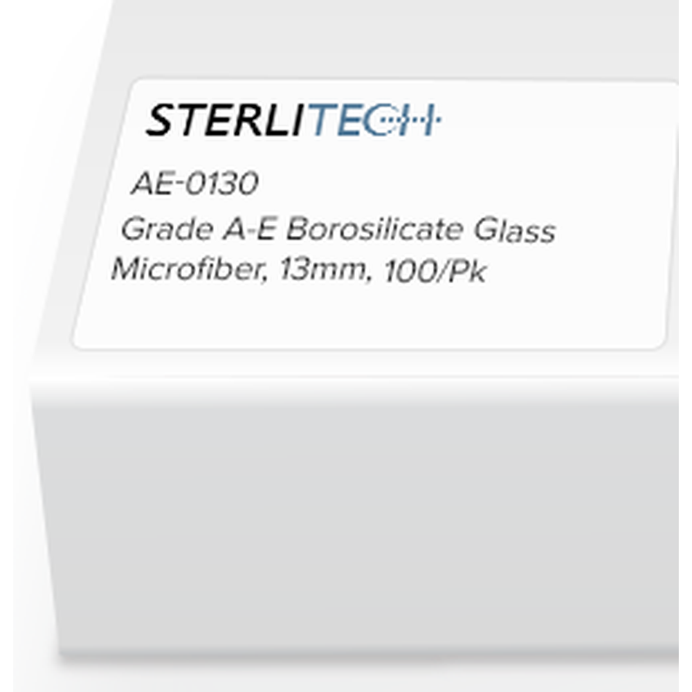 Grade A-E Borosilicate Glass Microfiber, 13mm, 100/Pk