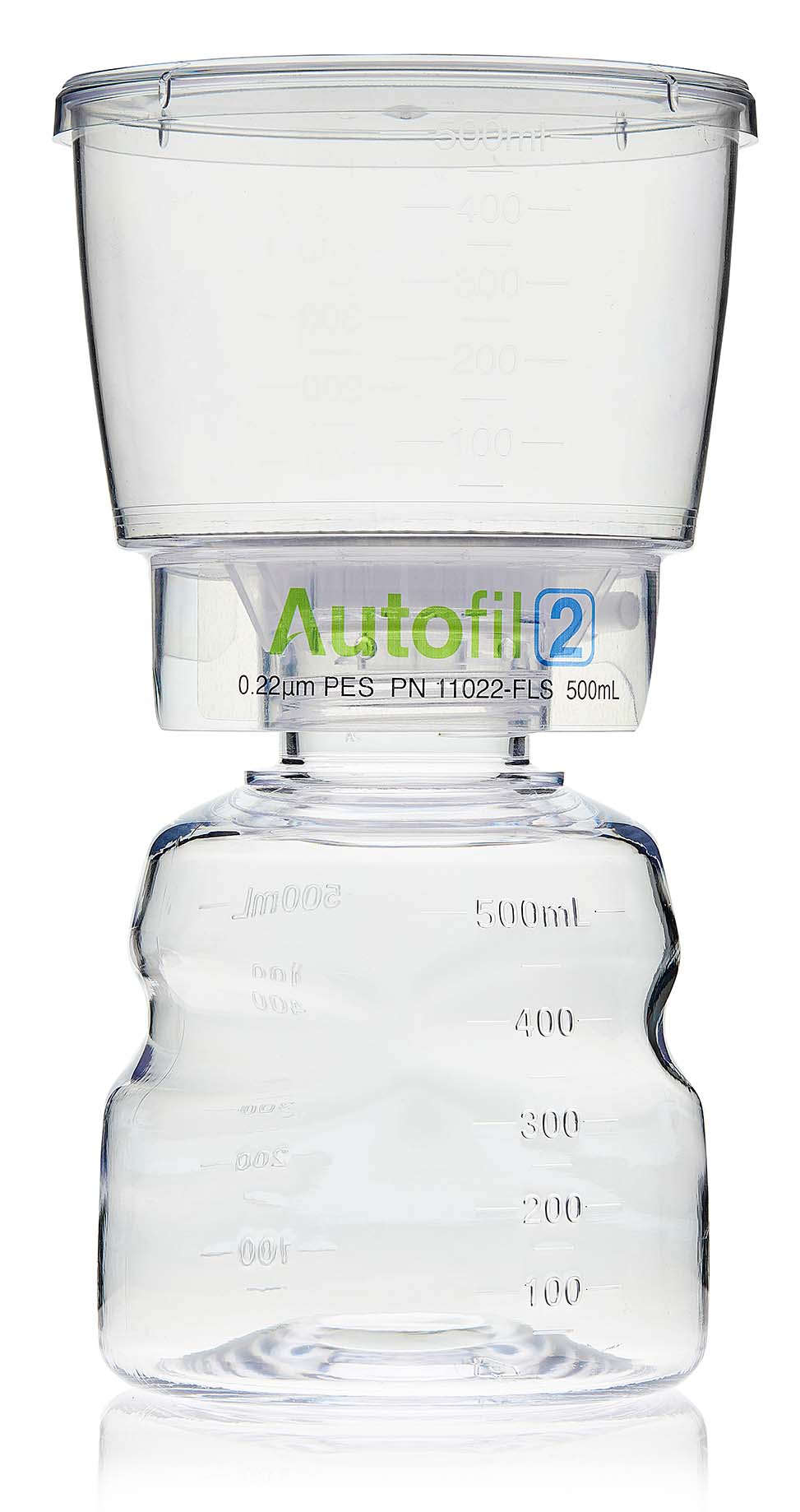 Autofil® 2 Sterile Disposable Bottle Top Vacuum Filter Units with 0.45 µm PES Membrane for Prefiltration or Clarification, 500 mL, 12/CS