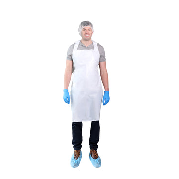 Heavyweight Polyethylene Apron, White, 5/100, 28x46"