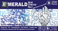 Emerald Blue Stretch Poly, X-Large, 200/Pk