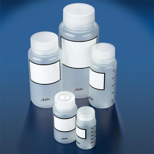 Bottle, wide mouth, 1000mL, PP, graduated, round, PP screwcap