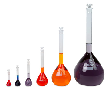 Flasks, Variety Kit, 1 Each 10, 25,50, 100 mL , PK/4
