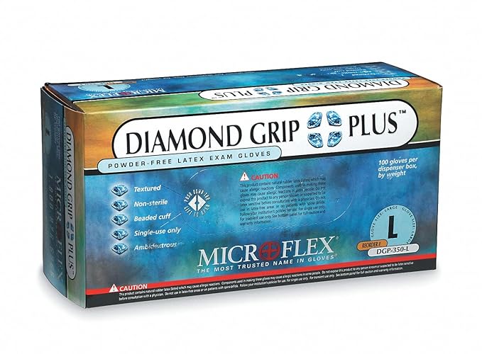 Diamond Grip Plus™ PF Latex Exam Small