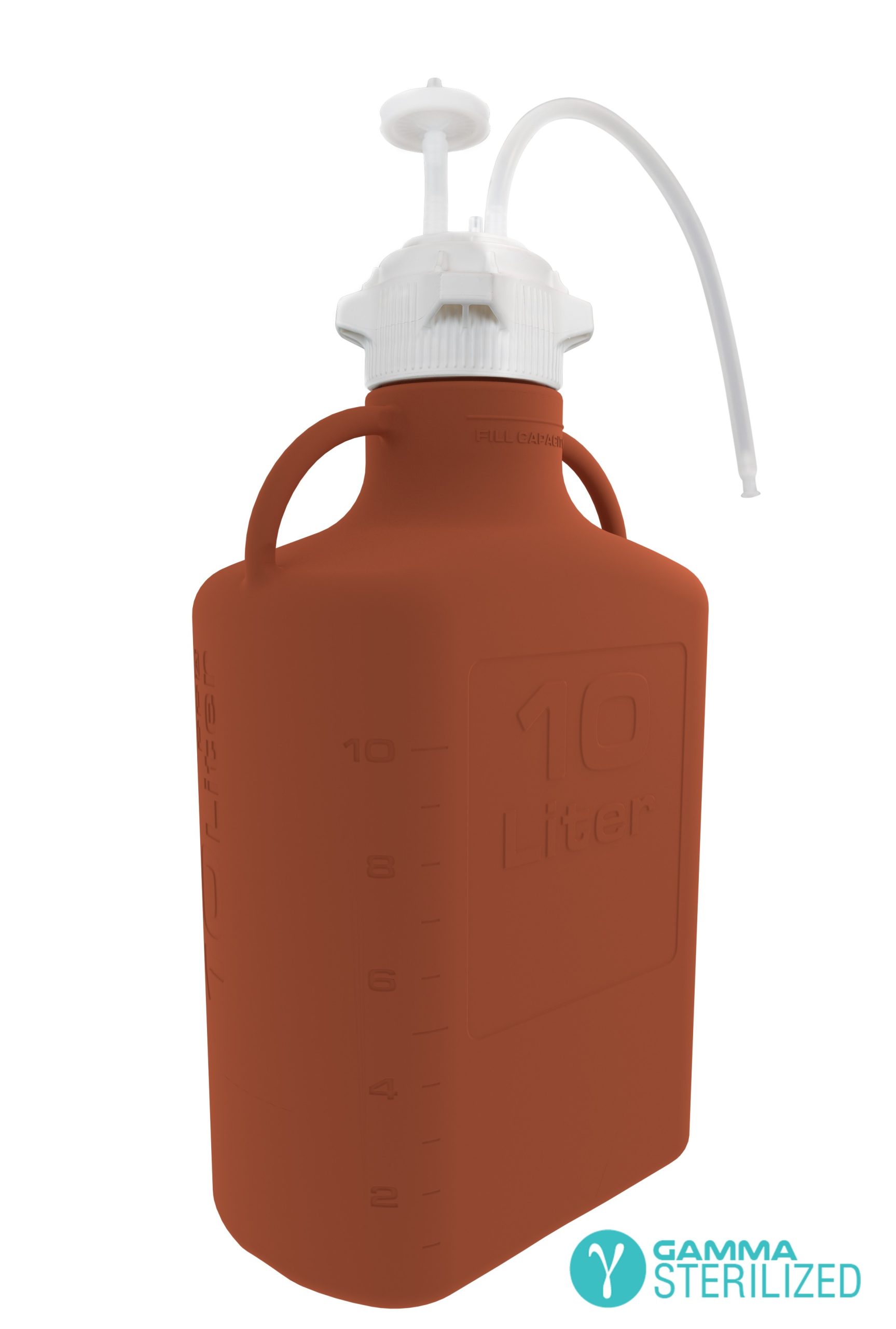 EZBio® Single Use Carboy Assembly, 20 L (5 Gal) Gamma Sterilized Polycarbonate (PC) Carboy for Aseptic Transfer and Sterile Storage with VersaCap 83B (83 mm), Vent and 1/4 in ID TPE Dip Tube, 1/EA