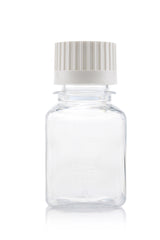 EZBio® Titanium Square, Polyethylene Terephthalate Glycol (PETG) Media Bottles, Sterile Storage Bottles, 38-430 mm VersaCap, 125mL, 96/CS
