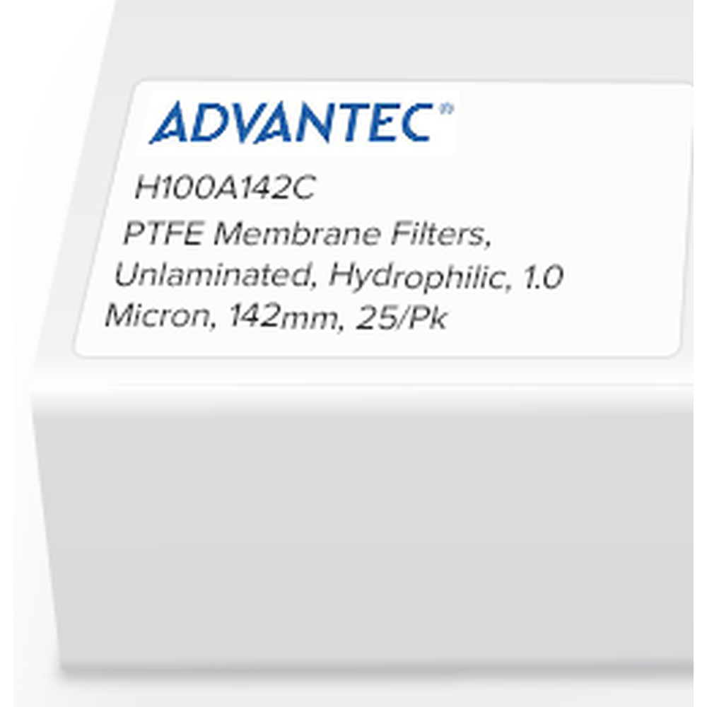 PTFE Unlaminated Membrane Filters, Hydrophilic, 1.0 Micron, 25mm, 100/Pk