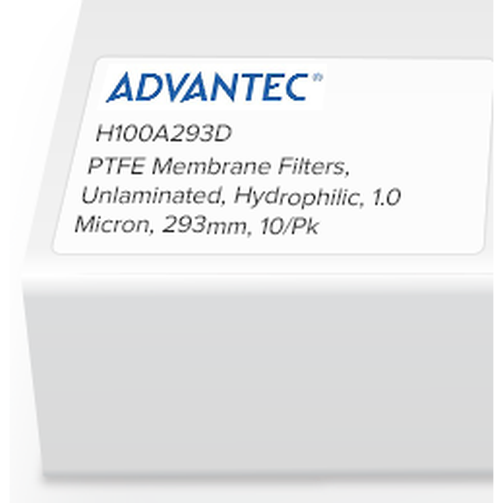 PTFE Unlaminated Membrane Filters, Hydrophilic, 1.0 Micron, 293mm, 10/Pk